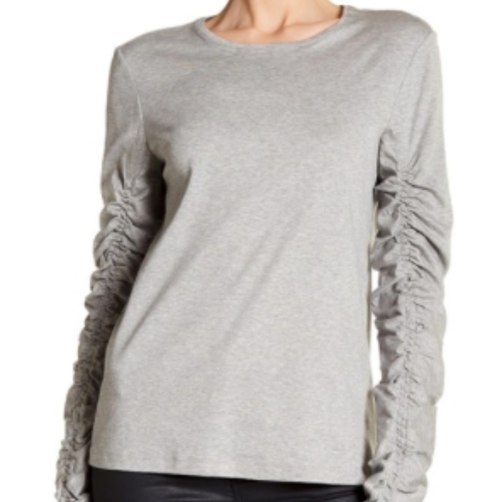 Tibi ruched sleeve top